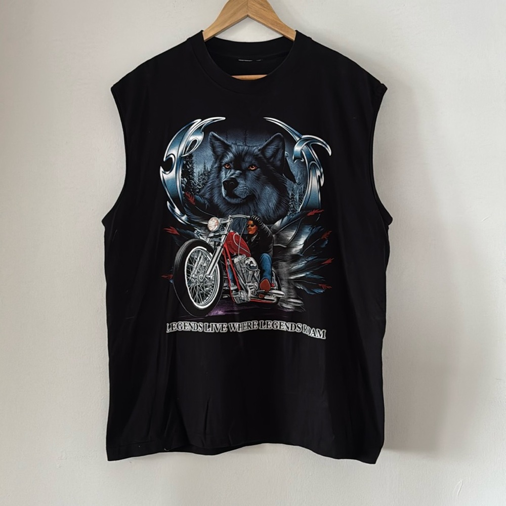 Vintage Rock Eagle Biker Tank Top / XL / 90s / Single Stitch
